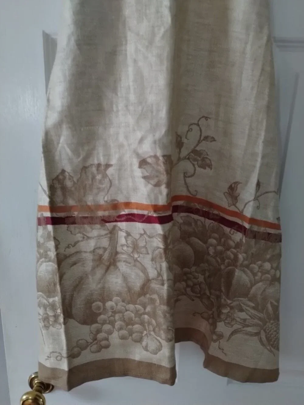 Williams Sonoma Pumpkin Jacquard Cotton Linen Apron w Adjustable Necktie